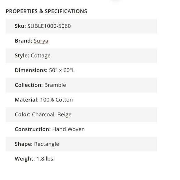 Surya Bramble Charcoal Hand Woven Boho Throw Blanket - Picture 8 of 8